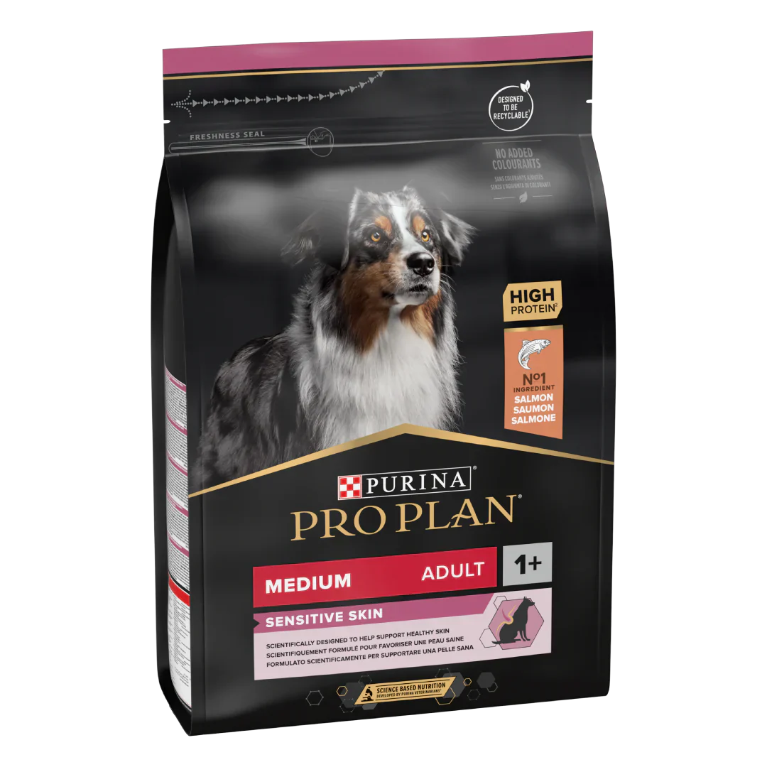 Pro Plan Medium Adult Sensitive Skin Dry Food Salmon 3kg - Tailix