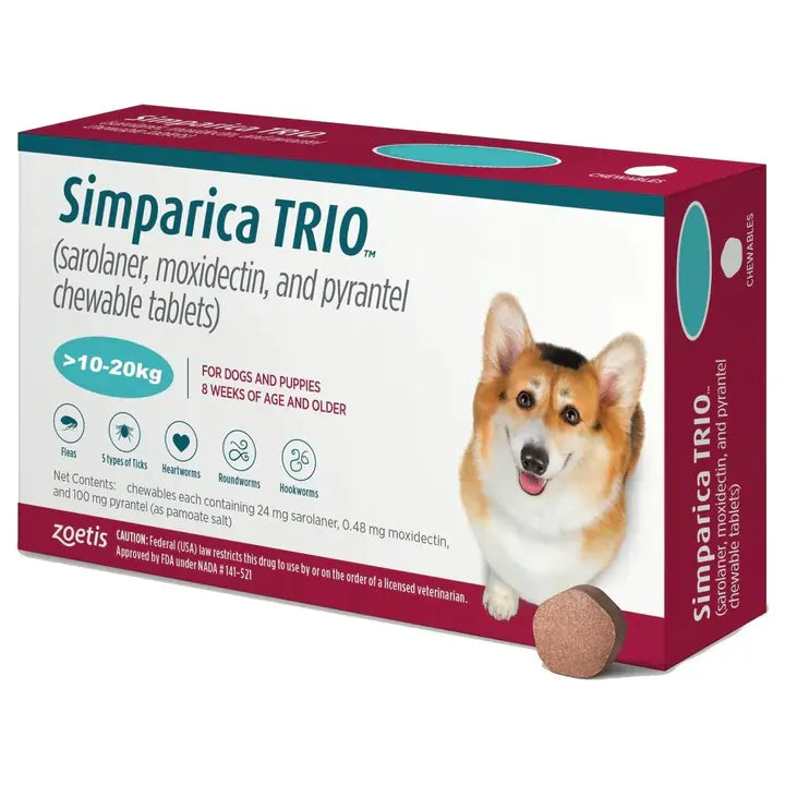 Simparica Trio 10-20kg One Tablet - Tailix