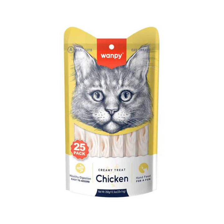 Wanpy Creamy Cat Treats Chicken 5 Sachets x 14g - Tailix