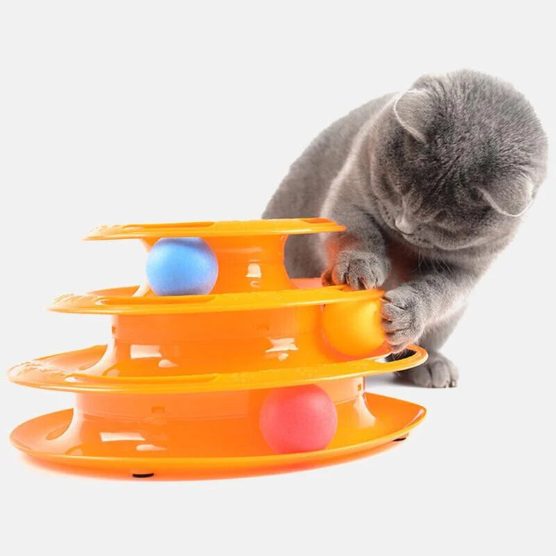 Cat Tower With Balls Fun Toy