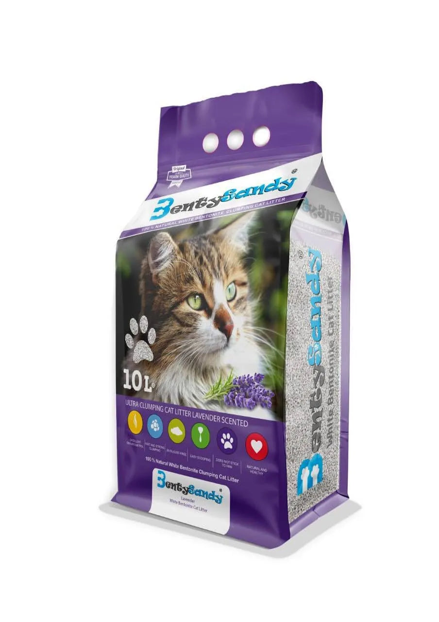 Benty Sandy Clumping Cat Litter Lavender 10L - Tailix 