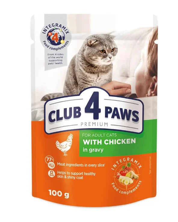Club 4 Paws Cat Wet Food Chicken Gravy Pouch 100g - Tailix