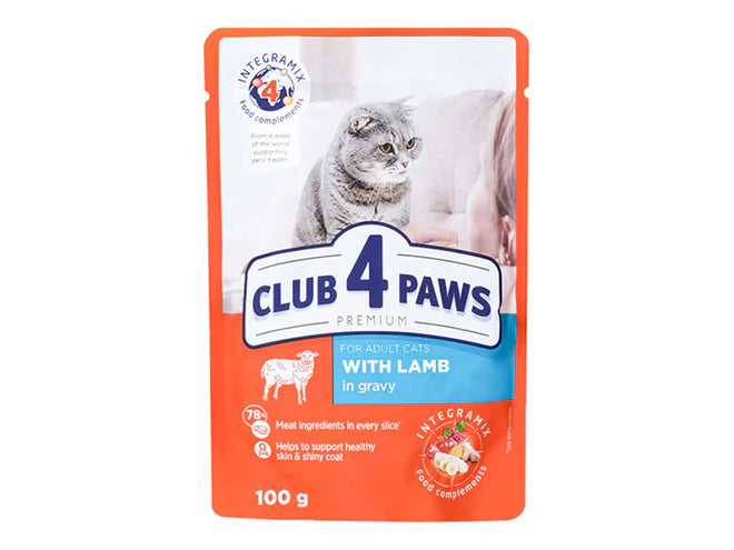 Club 4 Paws Cat Wet Food Lamb Gravy Pouch 100g - Tailix
