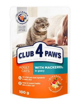 Club 4 Paws Cat Wet Food Mackerel Gravy Pouch 100g - Tailix