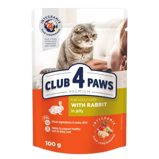 Club 4 Paws Cat Wet Food Rabbit Jelly Pouch 100g - Tailix