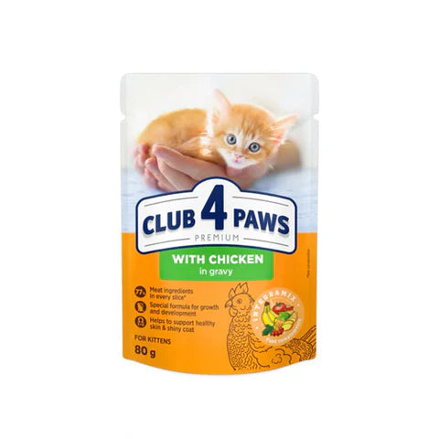Club 4 Paws Kitten Wet Food Chicken Gravy Pouch 80g - Tailix