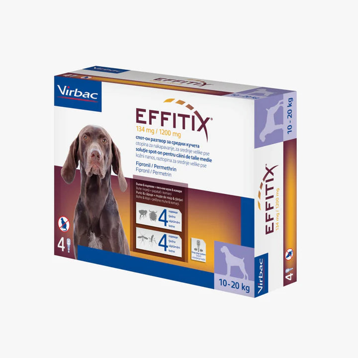 Effitix Dog Anti Flea&Tick Spot On 1 Pipette 10-20kg - Tailix
