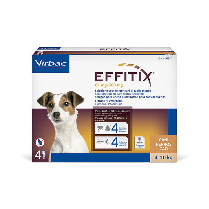 Effitix Dog Anti Flea&Tick Spot On 1 Pipette 4-10kg - Tailix