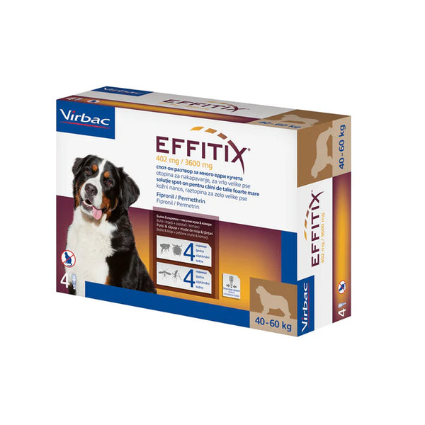 Effitix Dog Anti Flea&Tick Spot On 1 Pipette 40-60kg - Tailix