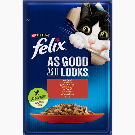 Felix Cat Wet Food Beef Pouch 85g - Tailix