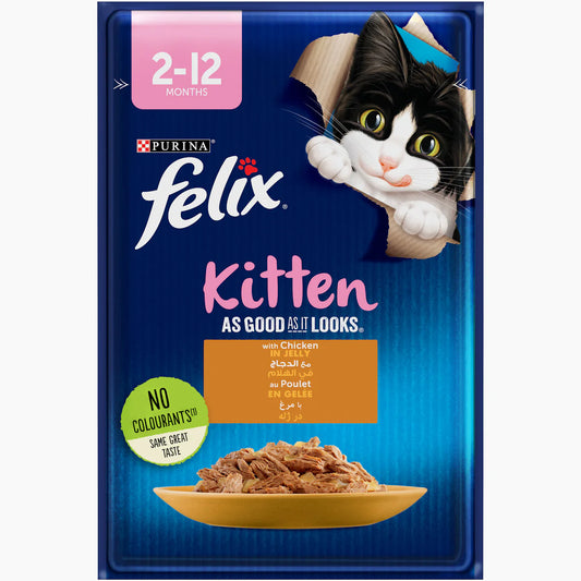 Felix Kitten Wet Food Chicken Pouch 85g - Tailix