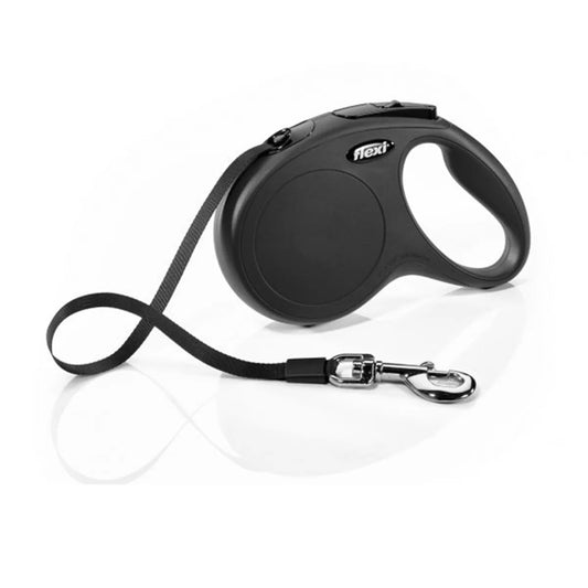 Flexi Classic Retractable Dog Leash Black Tape 5m - Tailix