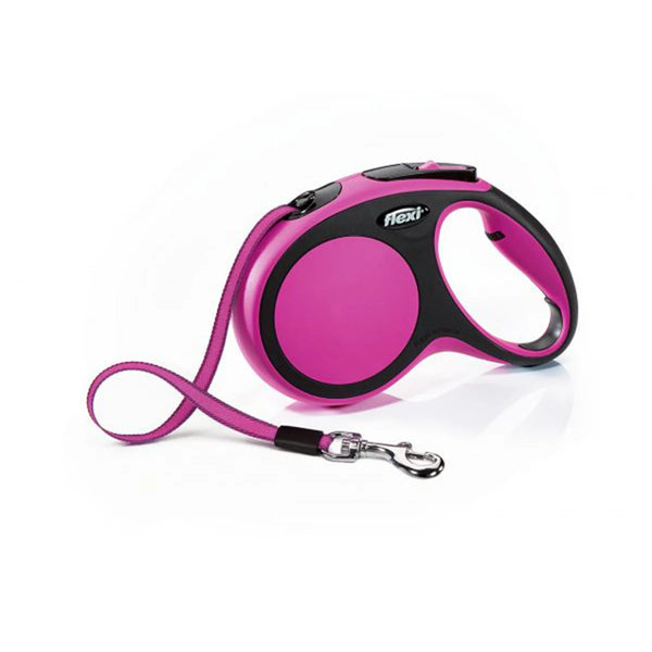 Flexi Comfort Retractable Dog Leash Pink Tape 5m - Tailix