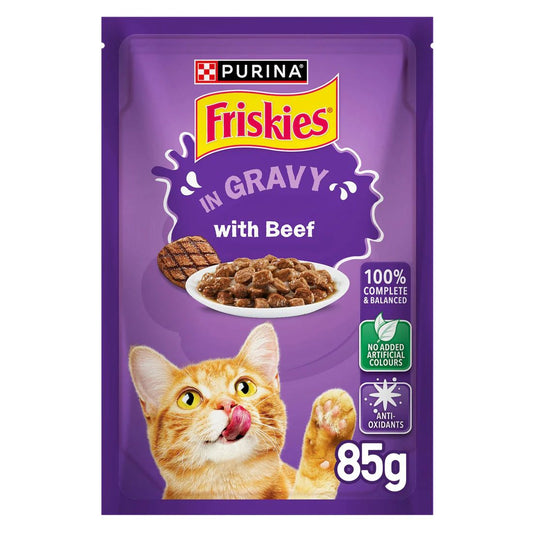 Friskies Cat Wet Food Beef Pouch 85g - Tailix