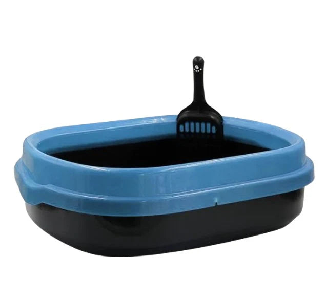 Groovy Cat Litter Tray Blue With Scoop - Tailix