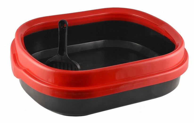 Groovy Cat Litter Tray Red With Scoop - Tailix