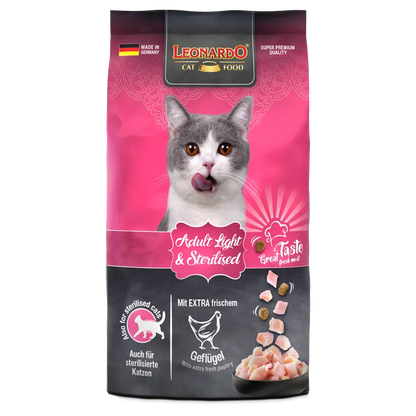 Leonardo Light&Sterilised Cat Dry Food - Tailix