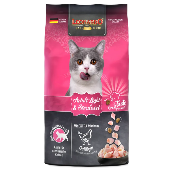 Leonardo Light&Sterilised Cat Dry Food - Tailix