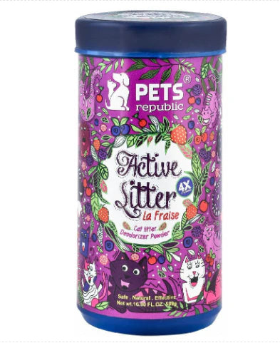 Pets Republic Active Litter Deodorizer Powder La Fraise 500g - Tailix