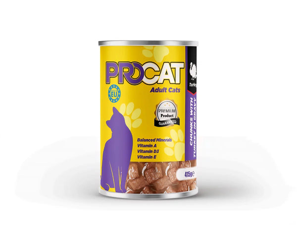 ProCat Wet Food Turkey Chunks Can 415g - Tailix