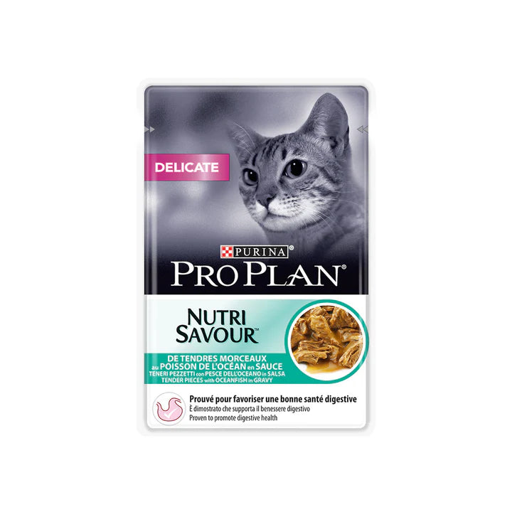 Pro Plan Delicate Cat Wet Food Ocean Fish Pouch 85g - Tailix