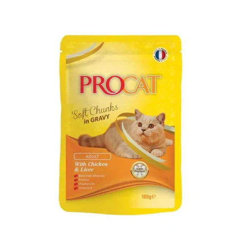 Procat Wet Food Chicken&Liver Pouch 100g - Tailix