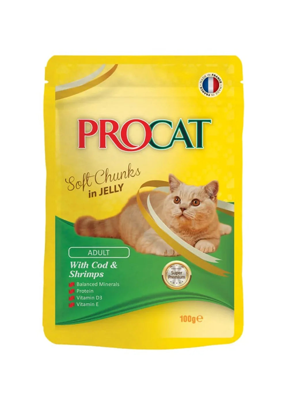 Procat Wet Food Cod&Shrimp Pouch 100g - Tailix