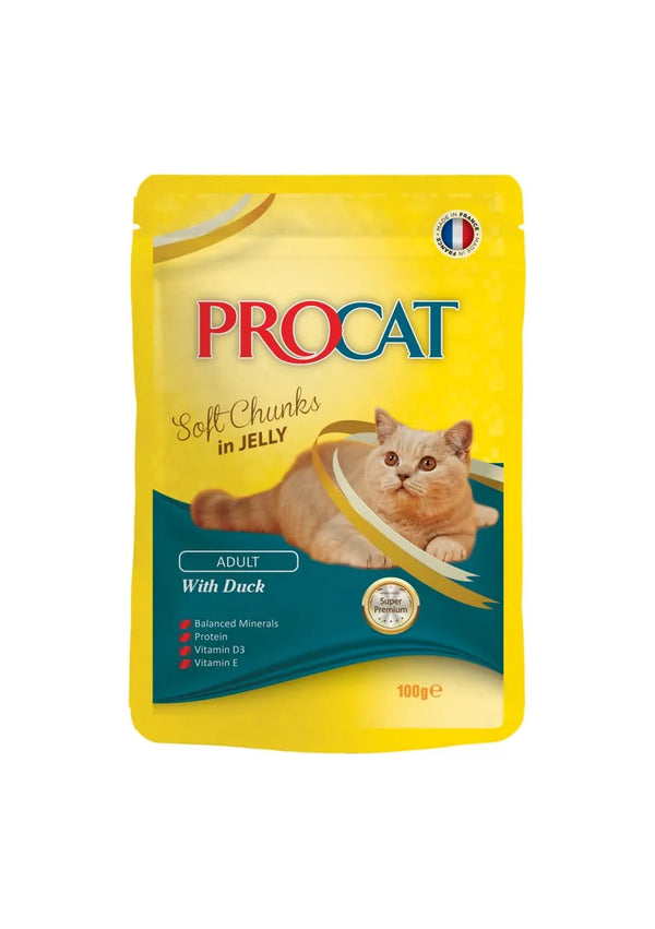 Procat Wet Food Duck Pouch 100g - Tailix