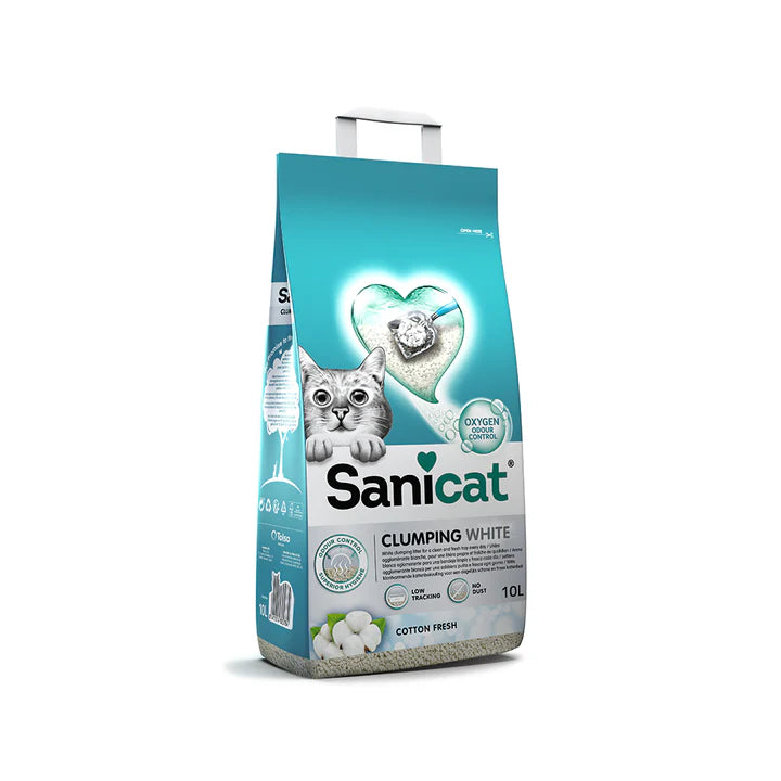 Sanicat Clumping Cat Litter Cotton Fresh 10L - Tailix