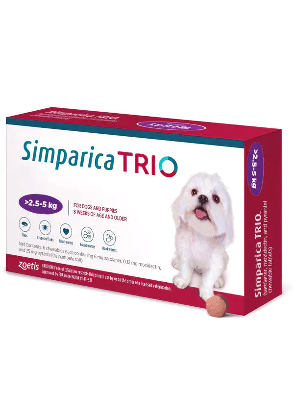 Simparica Trio 2.5-5kg One Tablet - Tailix