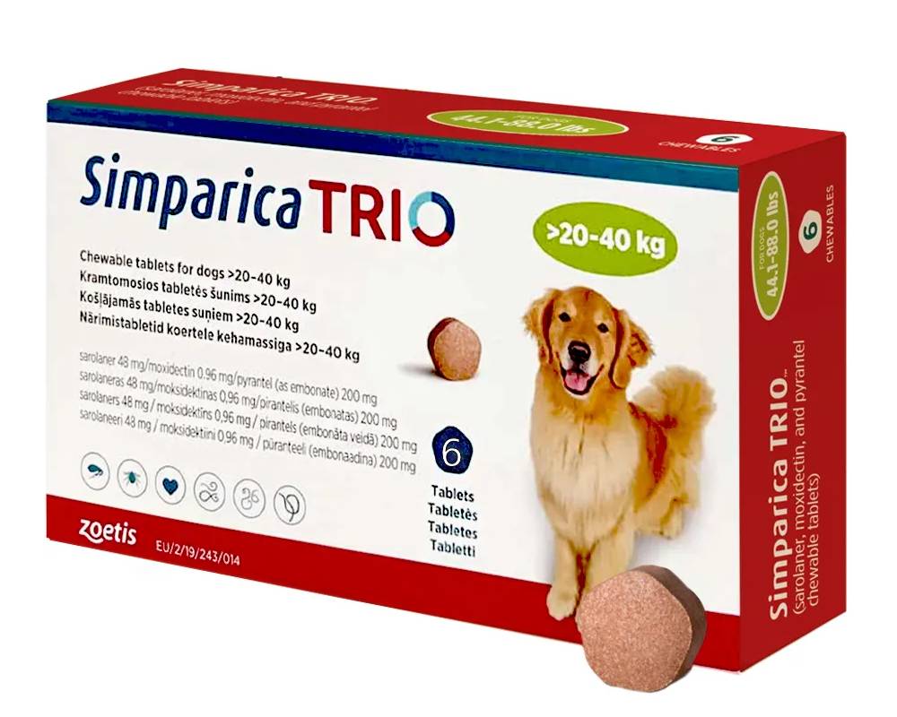 Simparica Trio 20-40kg One Tablet - Tailix