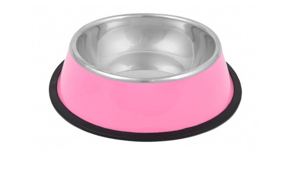 Stainless Bowl With Pink Base Large - Tailix