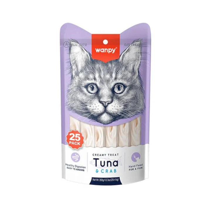 Wanpy Creamy Cat Treats Tuna&Crab 5 Sachets x 14g - Tailix