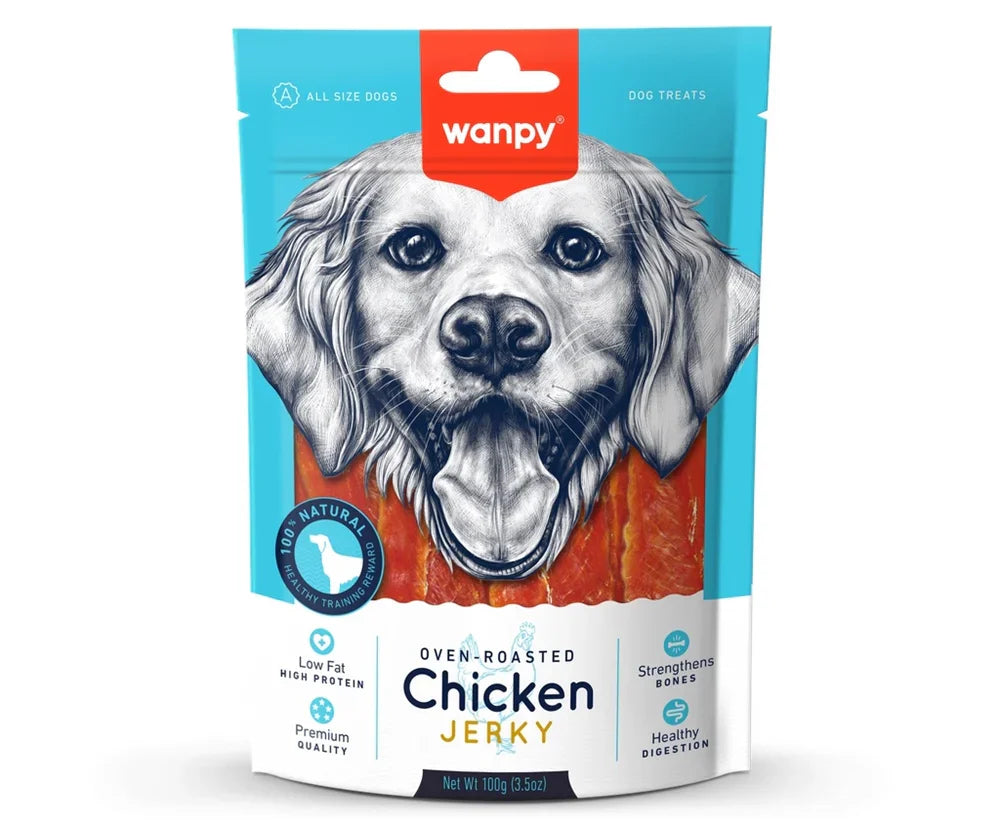 Wanpy Dog Treats Chicken Jerky 100g - Tailix